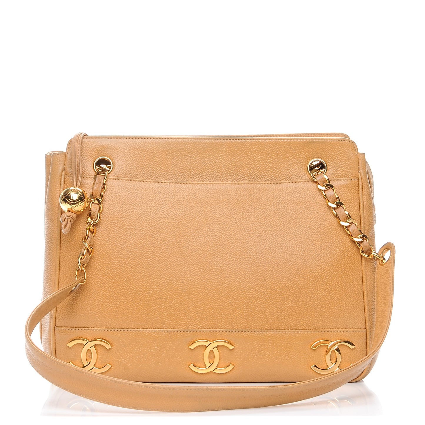 Caviar Shoulder Bag Beige