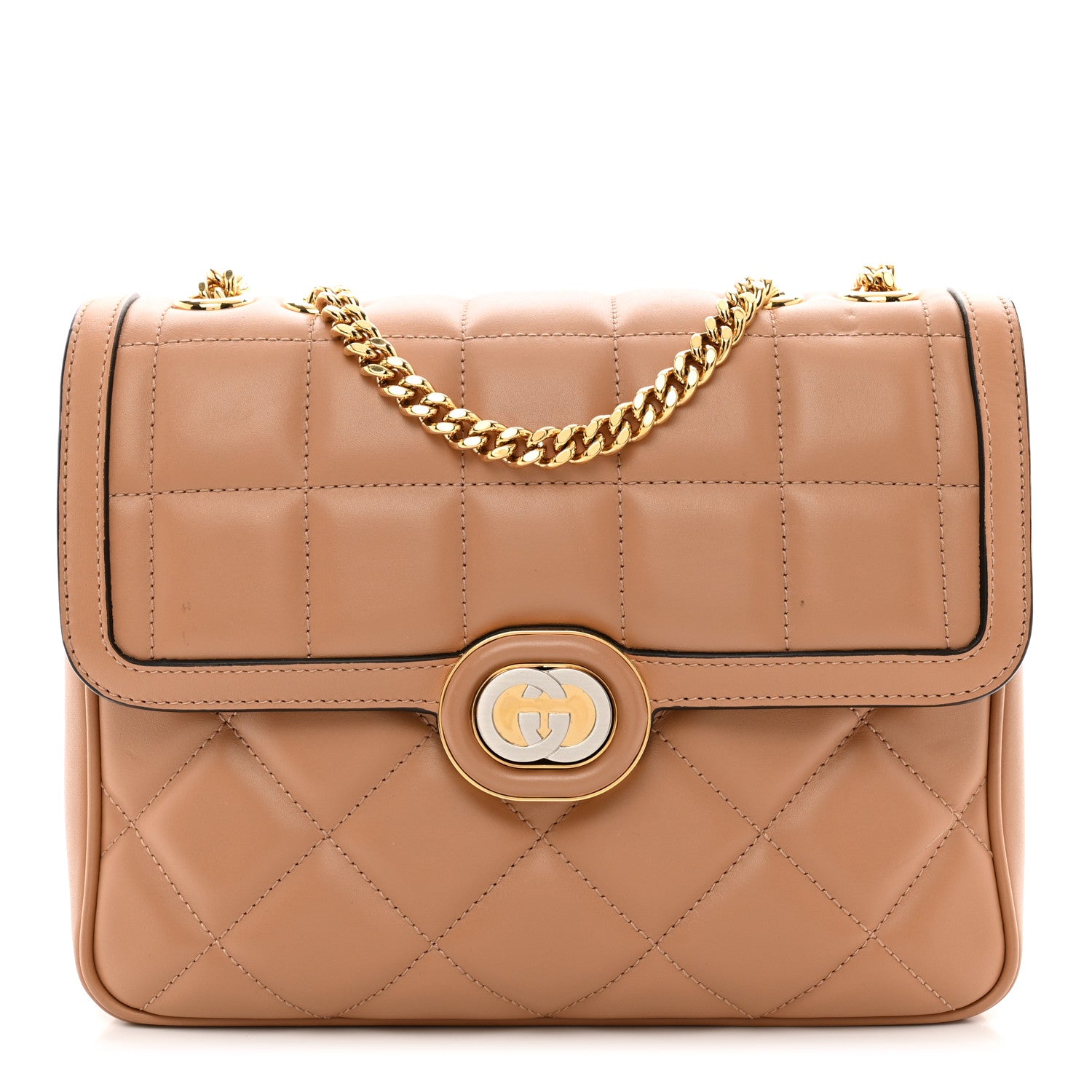 Gucci Calfskin Quilted Small Deco Shoulder Bag Camelia 1 of 11