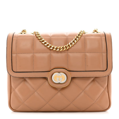 Gucci Calfskin Quilted Small Deco Shoulder Bag Camelia 1 of 11