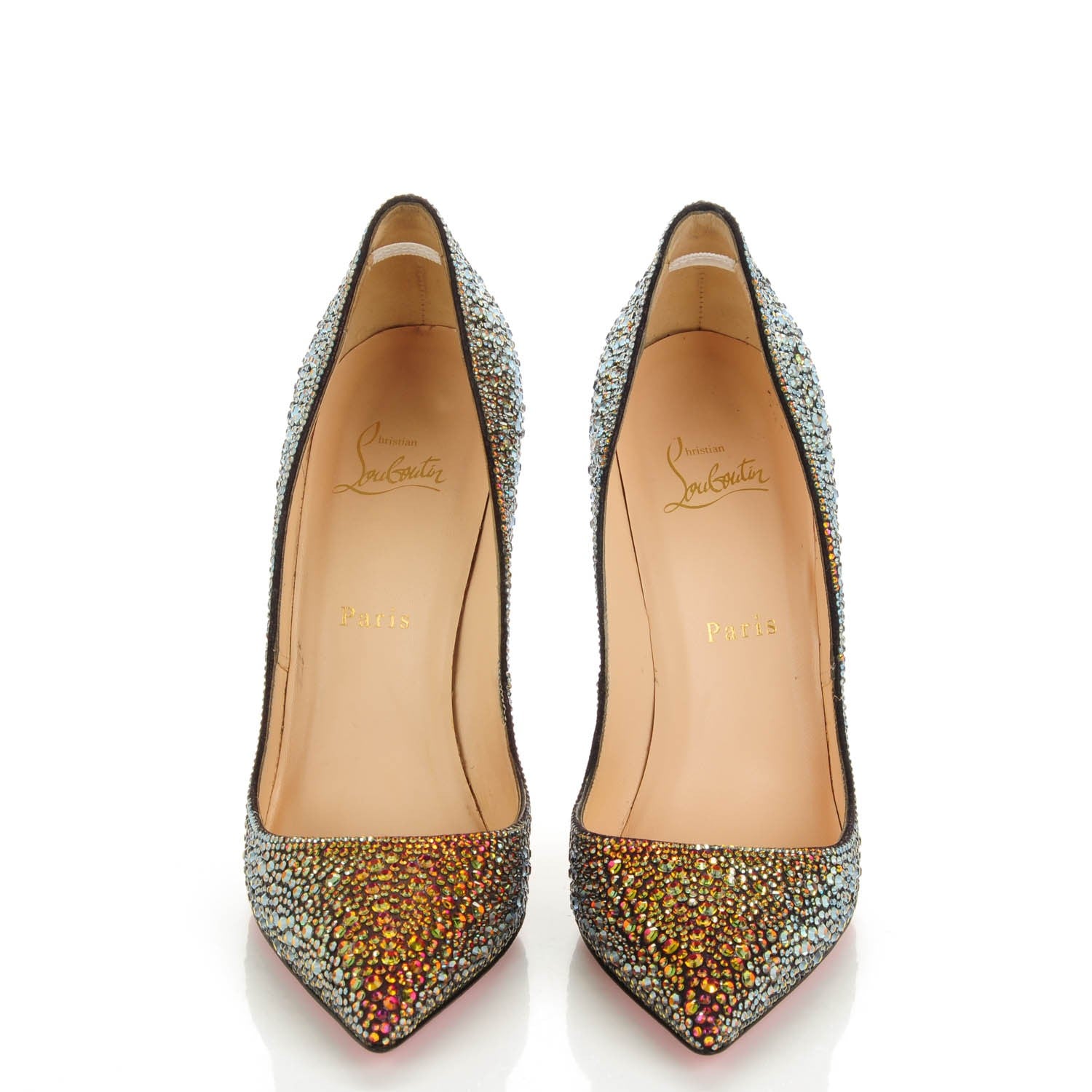 Christian Louboutin Nappa Strass Pigalle 120 Pumps 38 Vulcano 2 of 9
