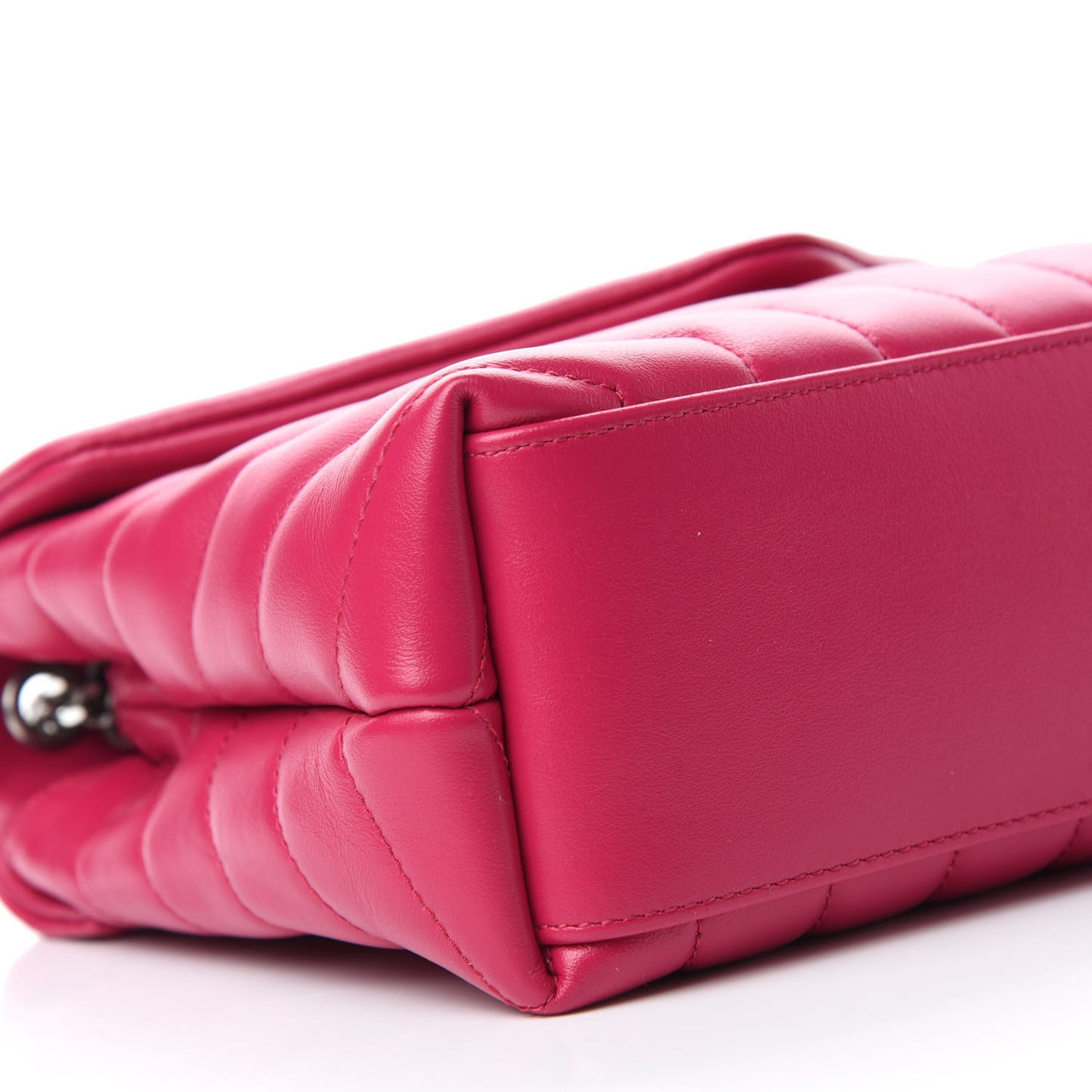 Calfskin Y Quilted Monogram Small Loulou Chain Satchel Fresh Fuchsia
