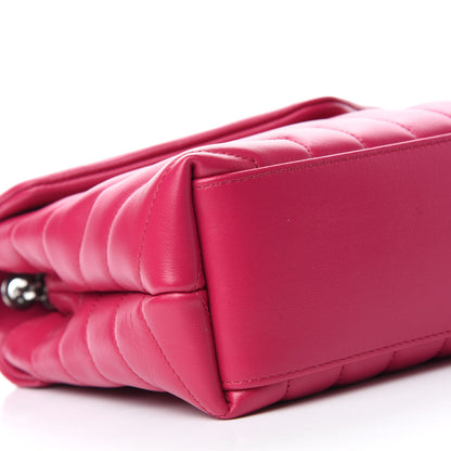 Saint Laurent Calfskin Y Quilted Monogram Small Loulou Chain Satchel Fresh Fuchsia 6 of 11