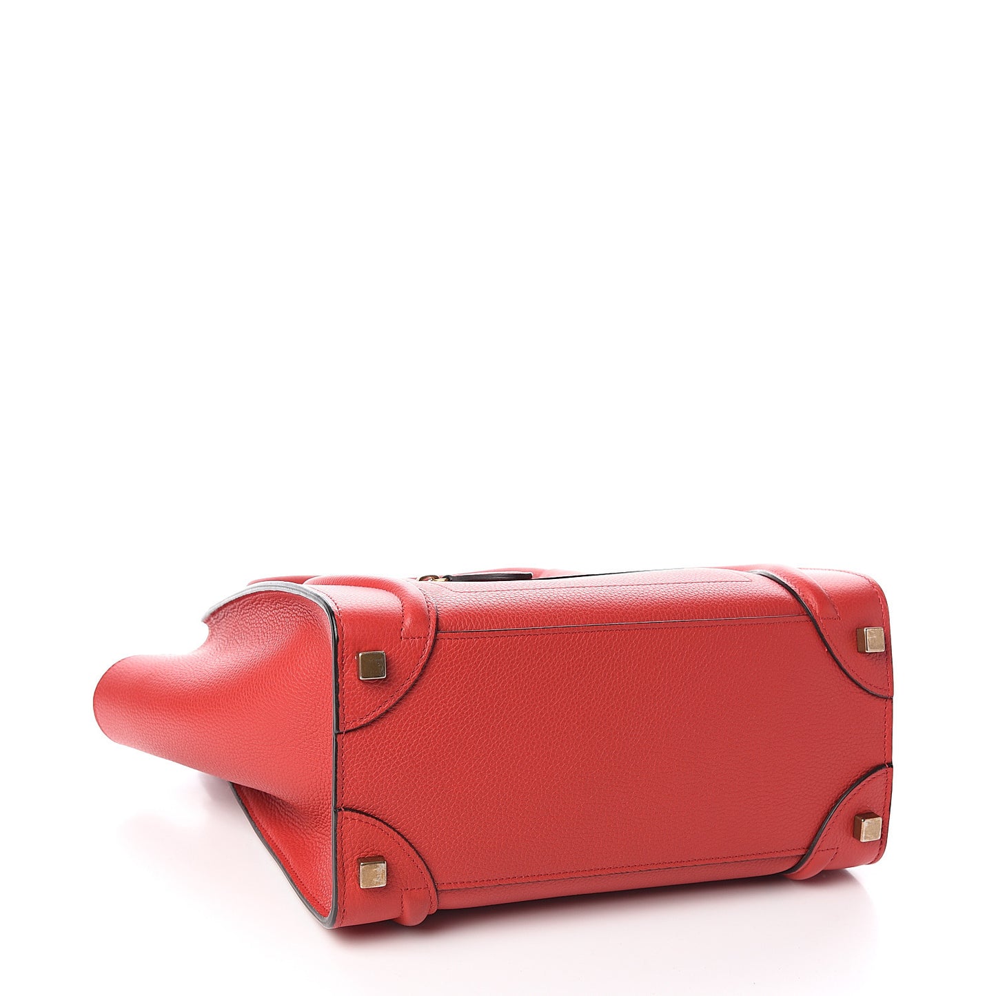 Drummed Calfskin Micro Luggage Red