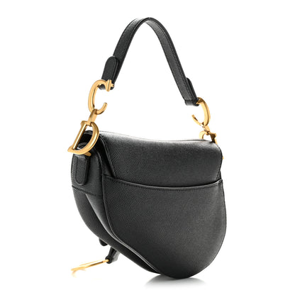 Christian Dior Grained Calfskin Mini Saddle Bag Black 3 of 11
