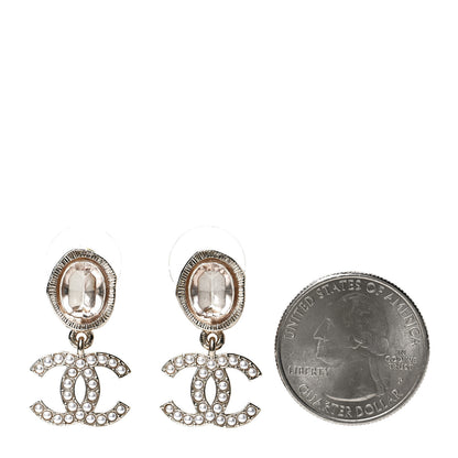 Chanel Crystal Pearl CC Drop Earrings Gold 2 of 4