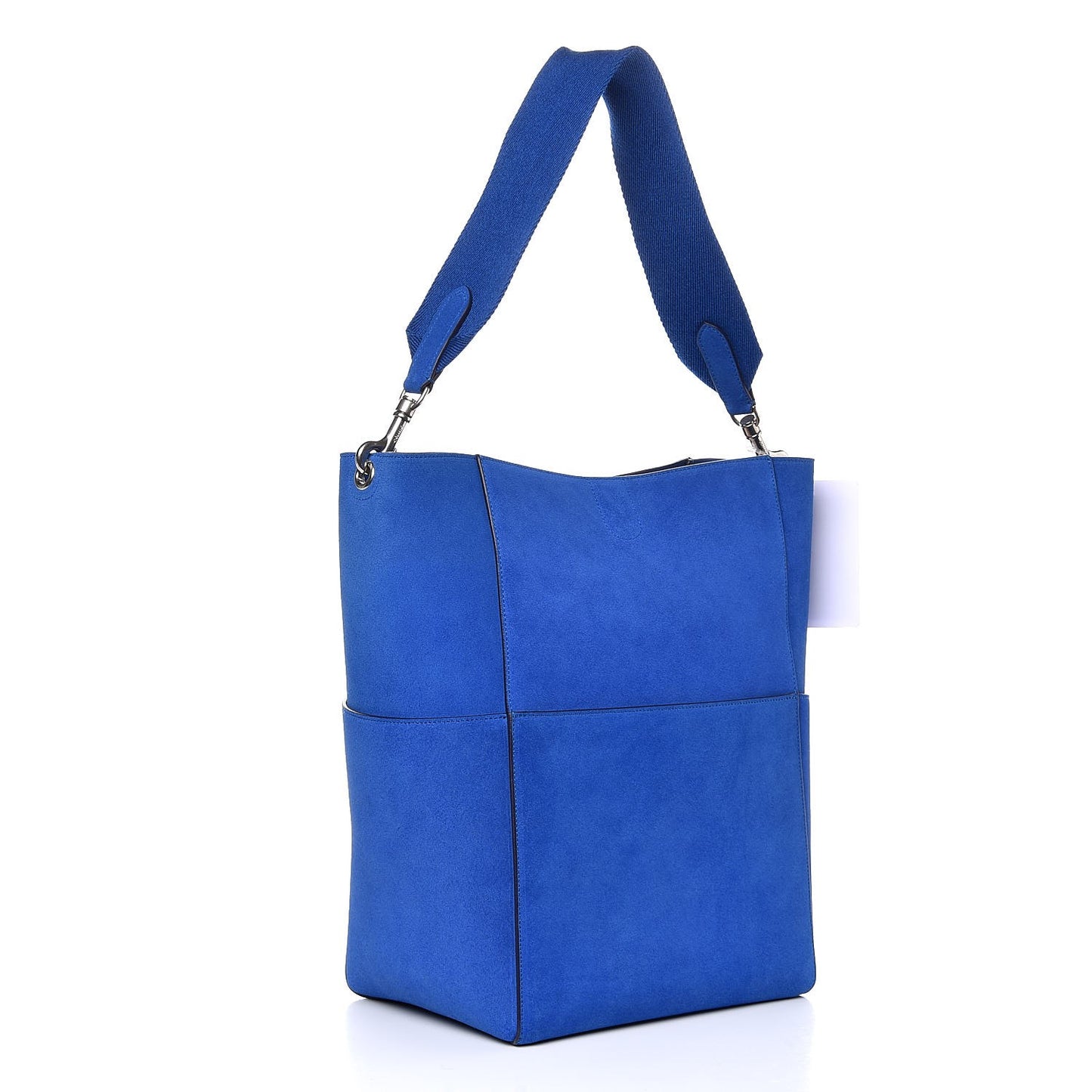 Suede Sangle Bucket Bag Electric Blue