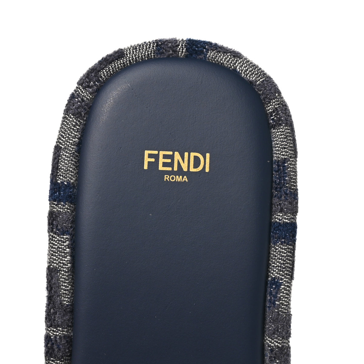 Fendi Chenille Womens FF Sunshine Flatform Slide Sandals 41 Grigio Blue 7 of 9