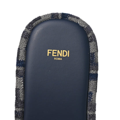 Fendi Chenille Womens FF Sunshine Flatform Slide Sandals 41 Grigio Blue 7 of 9