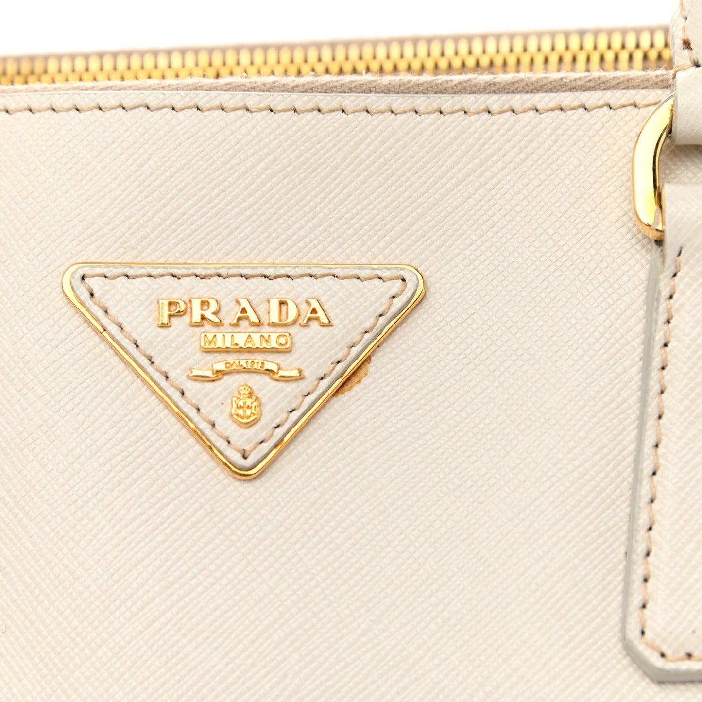 Saffiano Lux Large Galleria Double Zip Tote Talco