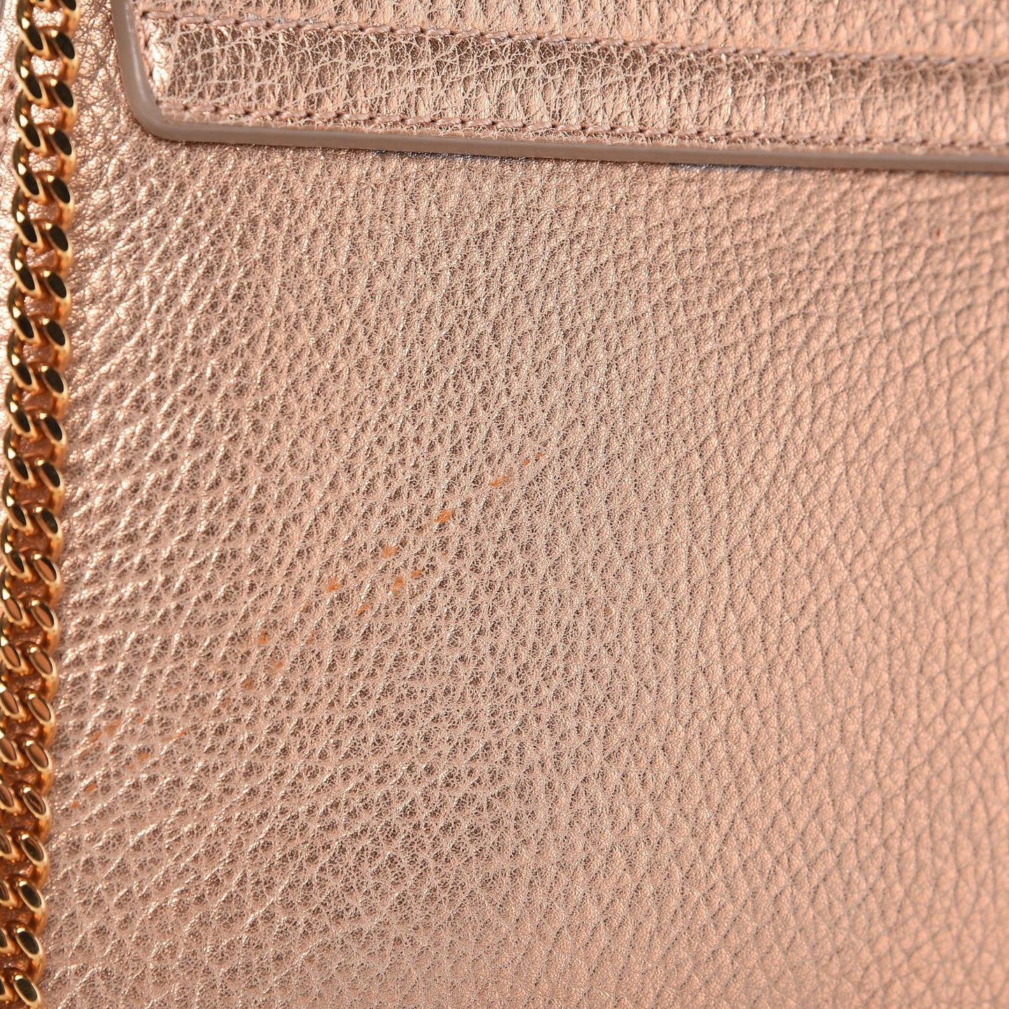 Metallic Goatskin Medium Drew Shoulder Bag Rose Gold