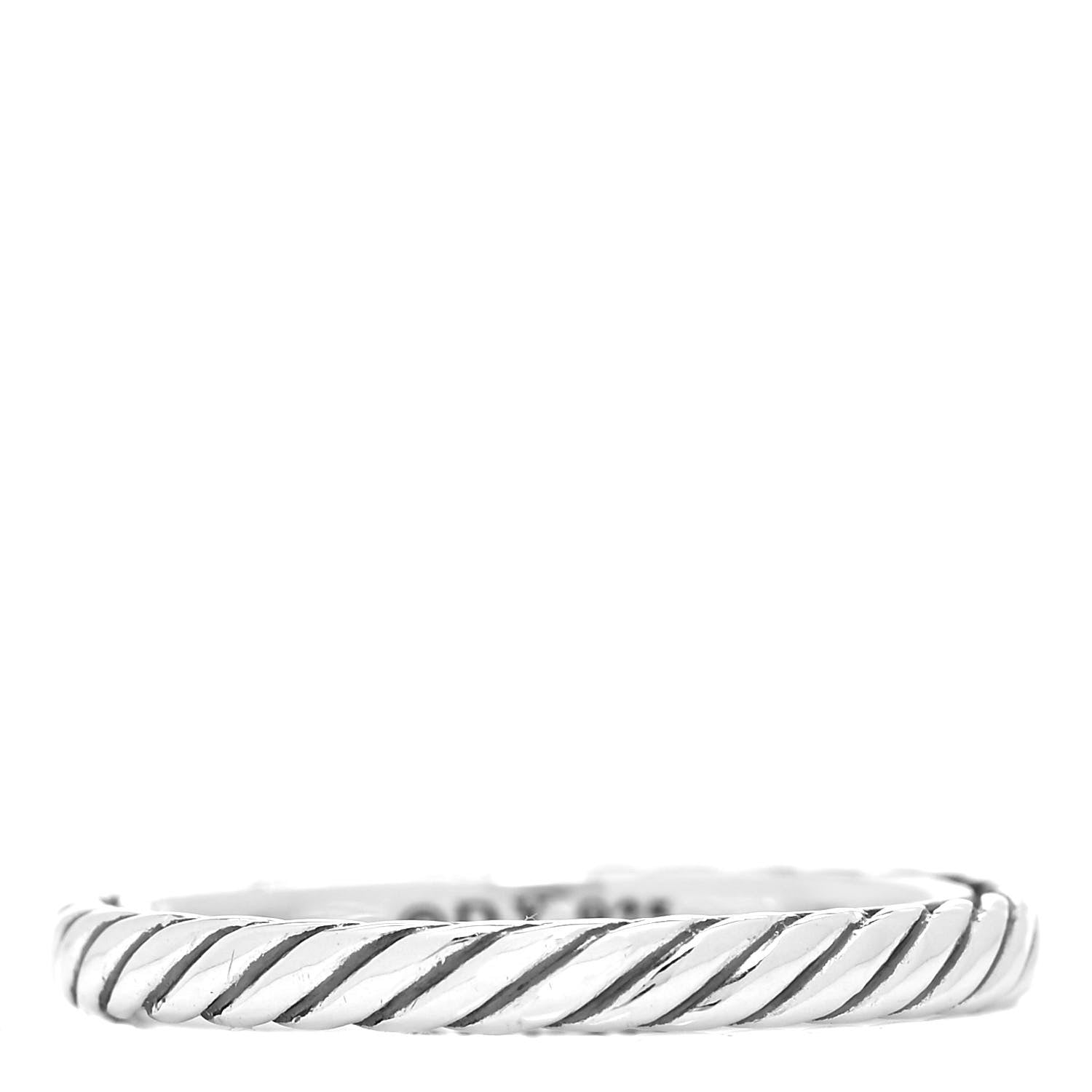 David Yurman Sterling Silver Cable Classics Band Ring 53 6.5 1 of 4