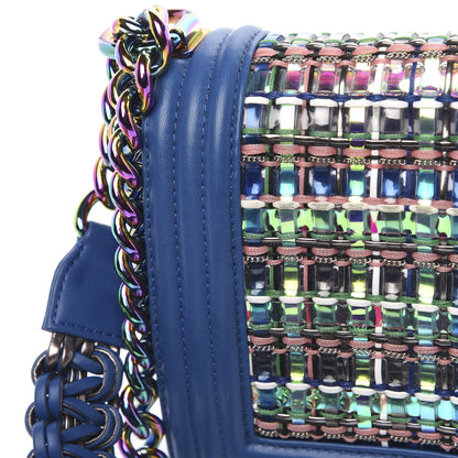Chanel PVC Thread Woven Medium Boy Flap Dark Blue 11 of 11