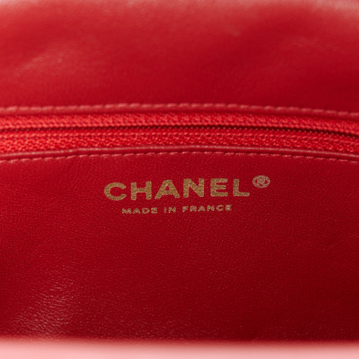 Lambskin Chevron Quilted Timeless Clutch Red