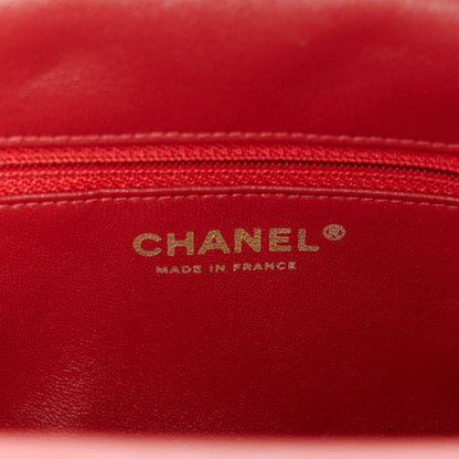 Chanel Lambskin Chevron Quilted Timeless Clutch Red 6 of 8