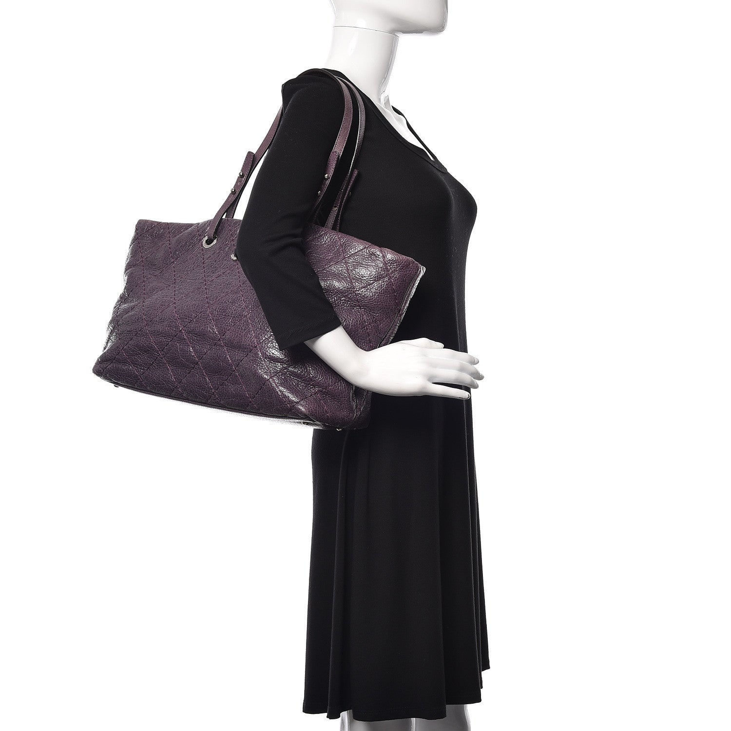 Chanel Glazed Calfskin Large On The Road Tote Purple 1 of 11