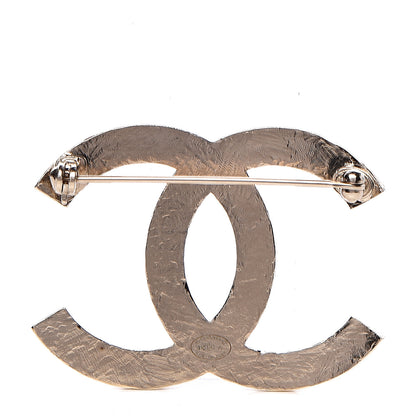 Chanel Quilted CC Brooch Light Gold 3 of 4
