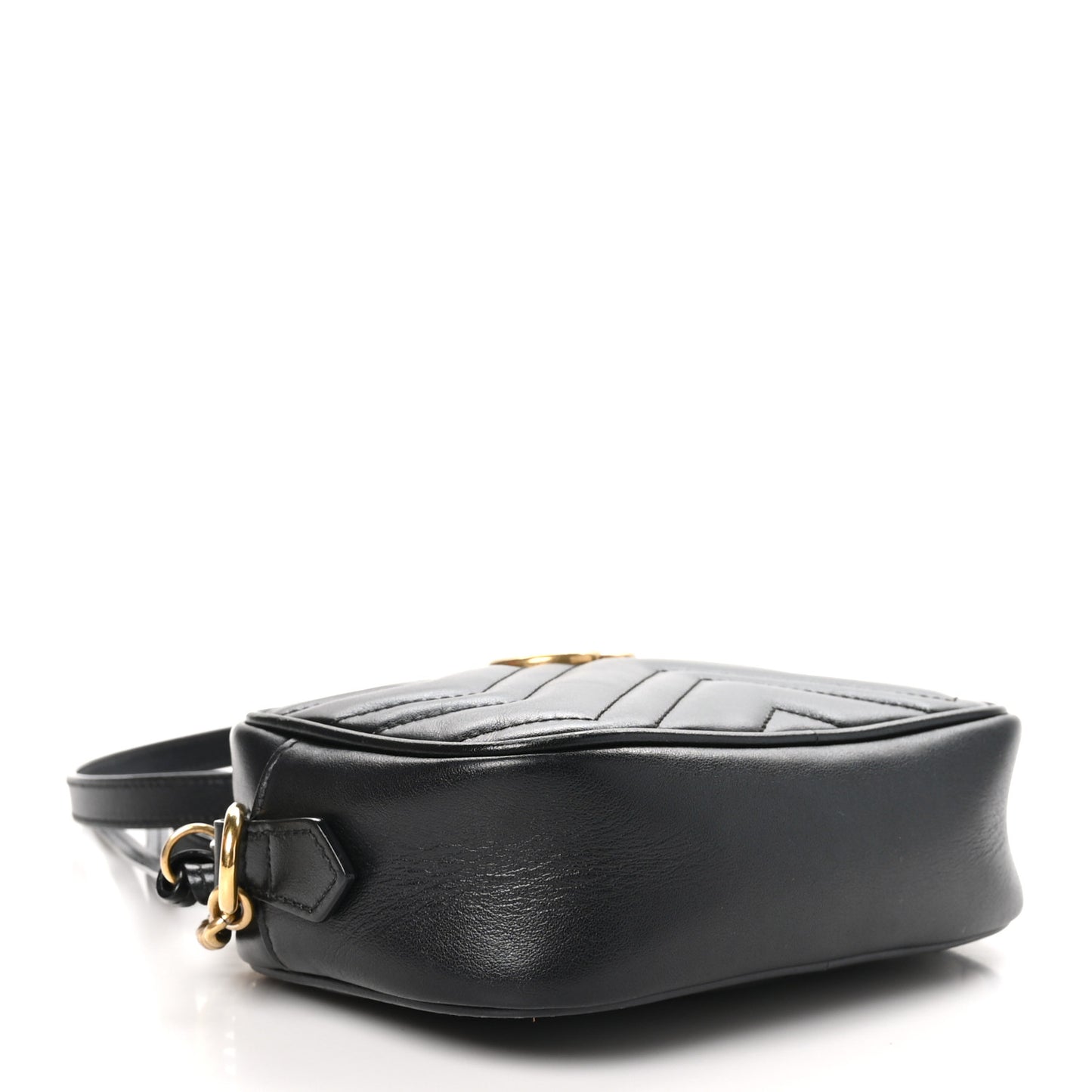 Calfskin Matelasse Mini GG Marmont Chain Shoulder Bag Black