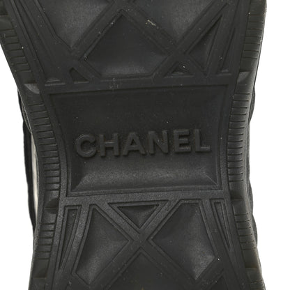 Chanel Suede Calfskin Mixed Fibers CC Sneakers 40.5 Black 7 of 9