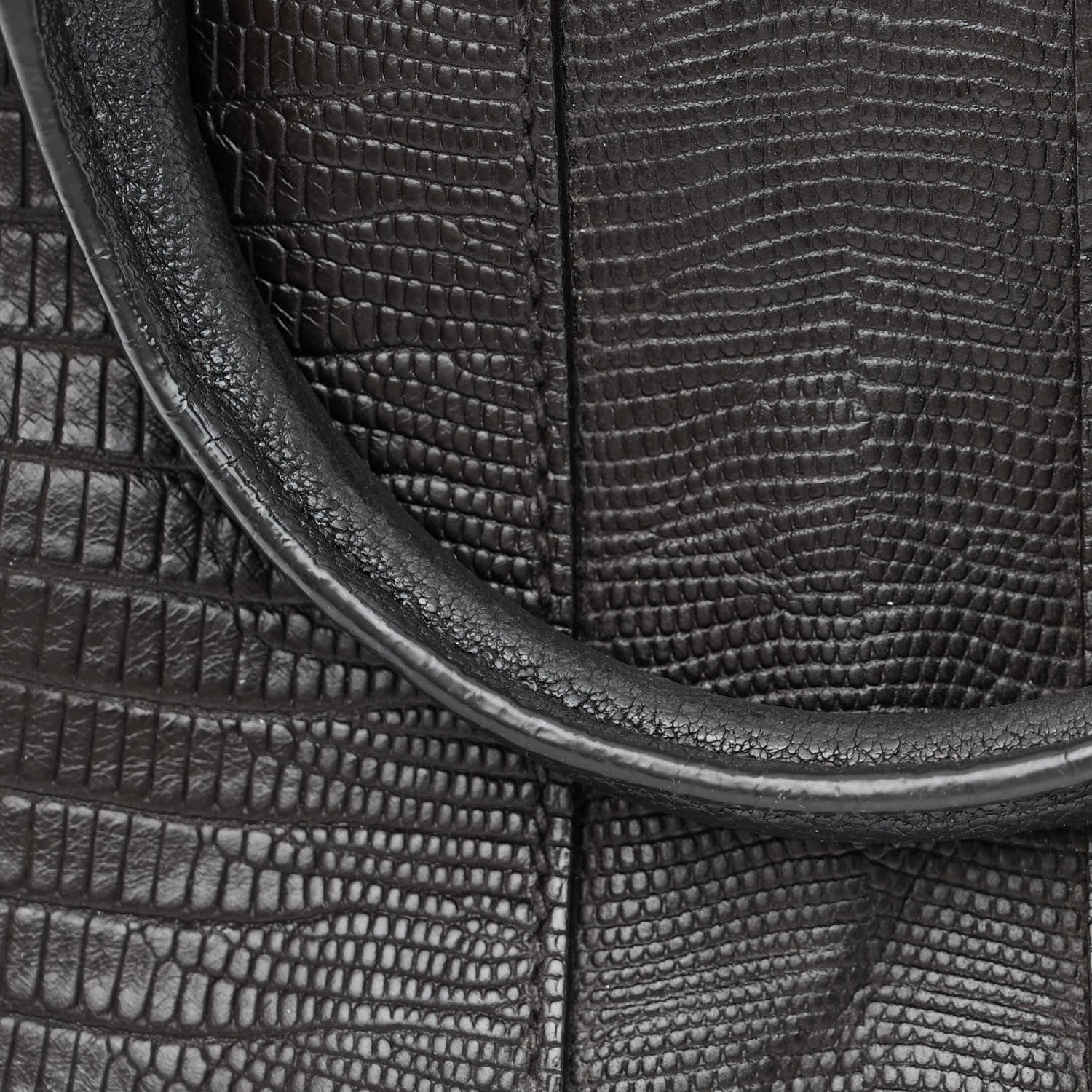 Saint Laurent Calfskin Lizard Embossed Small Cabas ChYc Black 13 of 15