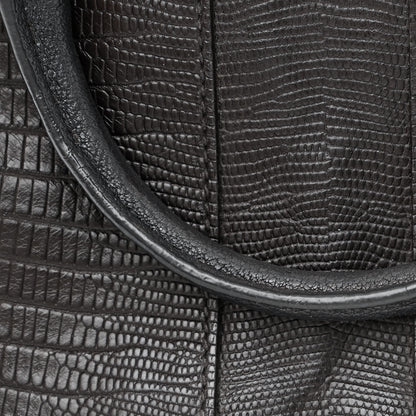 Saint Laurent Calfskin Lizard Embossed Small Cabas ChYc Black 13 of 15