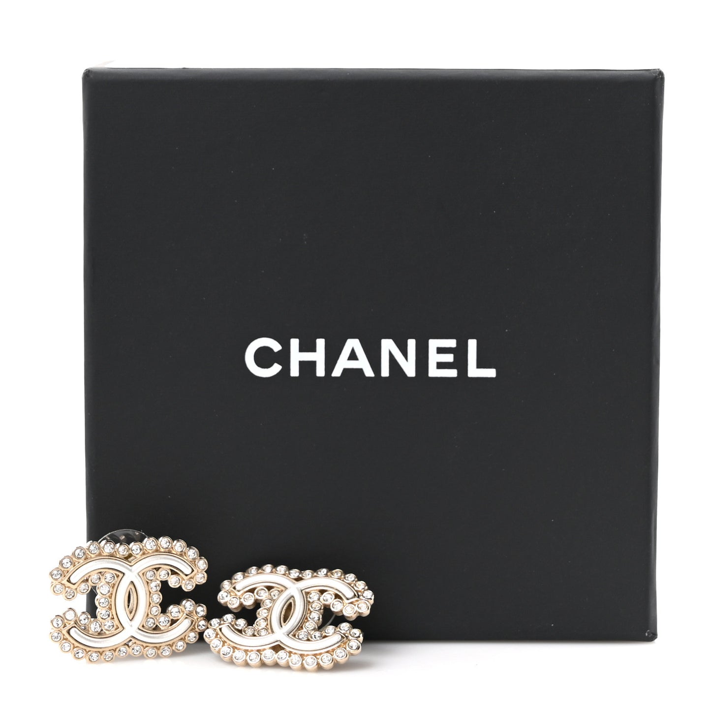 Crystal CC Earrings Gold
