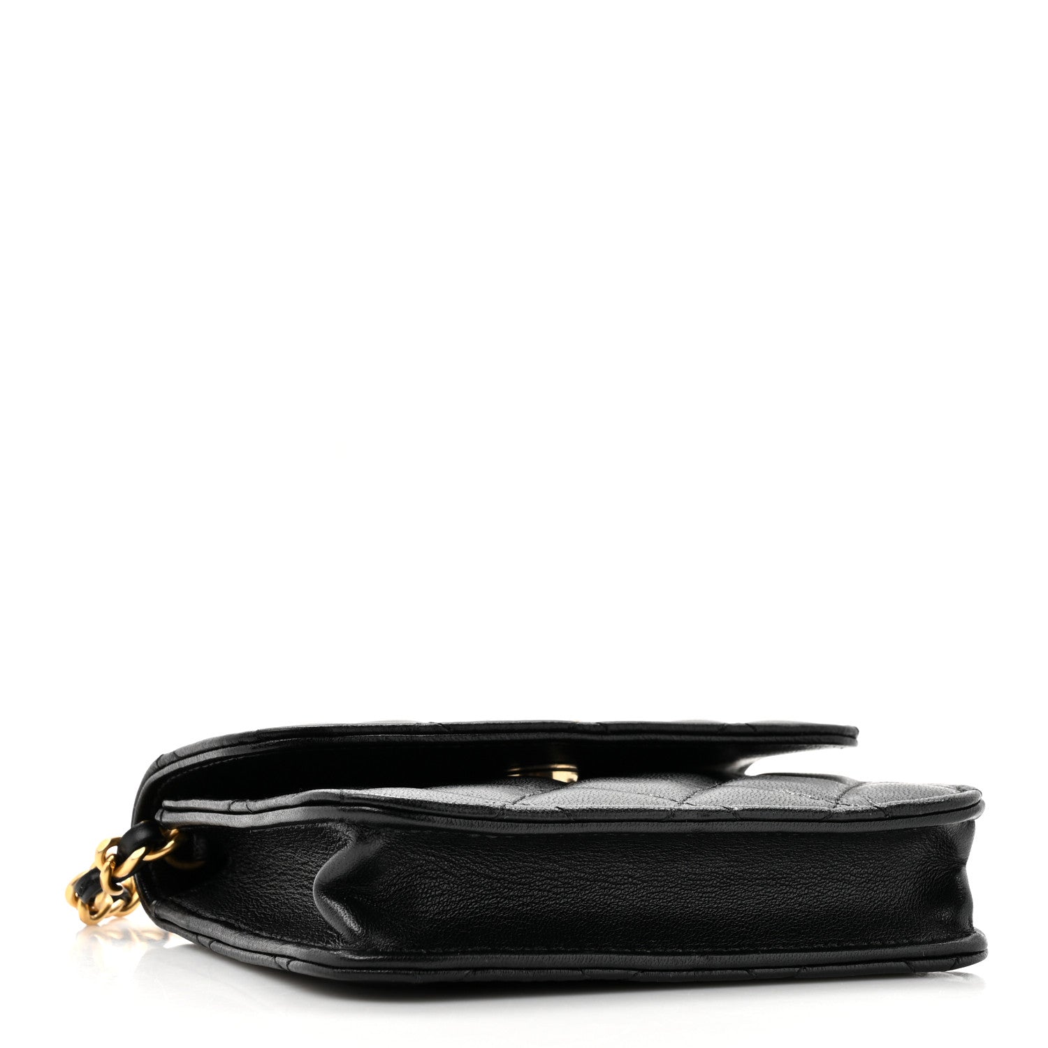 Chanel Lambskin Quilted Maxi Pearl Clutch With Chain Black 4 of 11