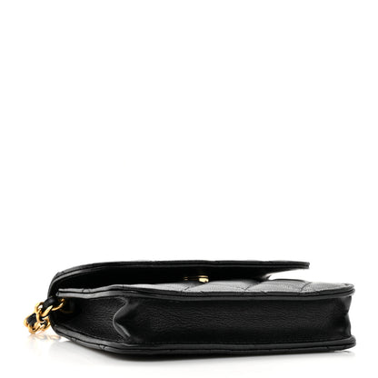 Chanel Lambskin Quilted Maxi Pearl Clutch With Chain Black 4 of 11