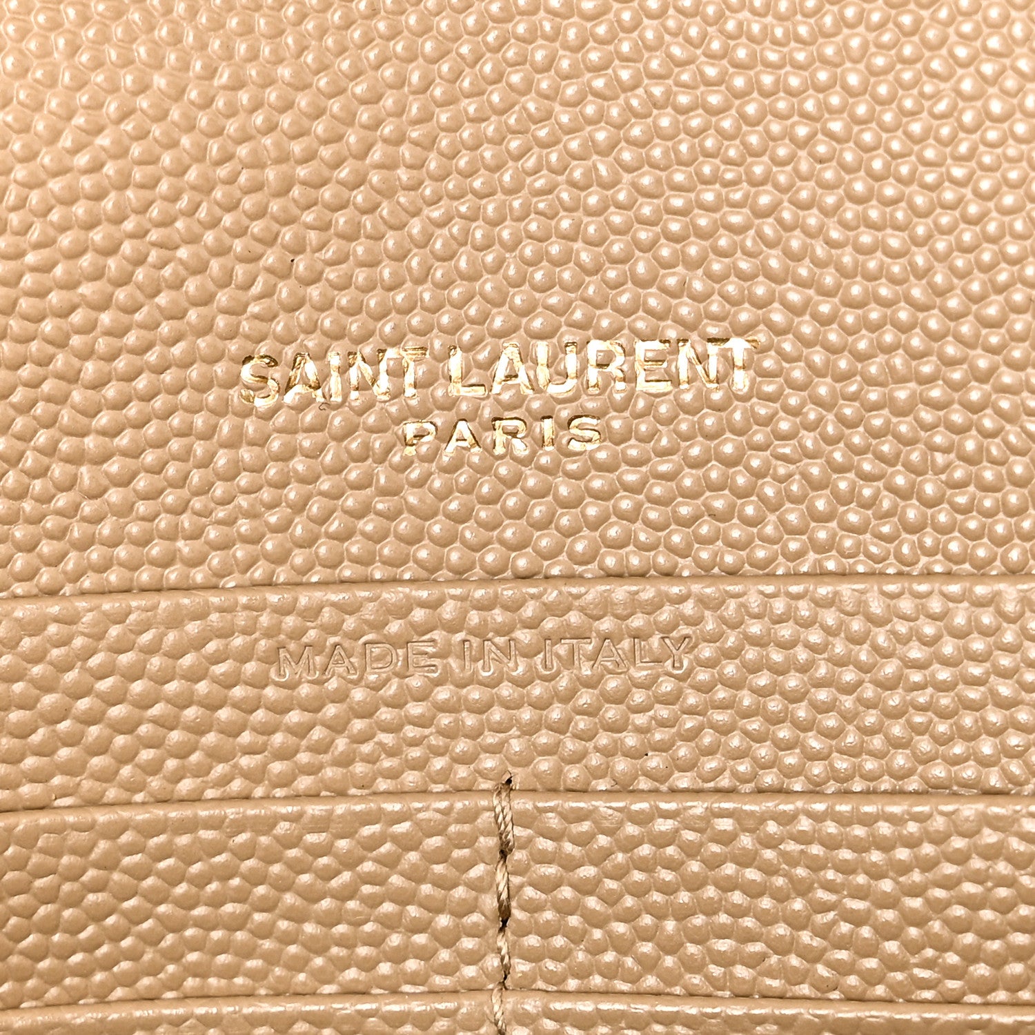 Saint Laurent Grain De Poudre Matelasse Chevron Monogram Chain Wallet Dark Latte 6 of 10
