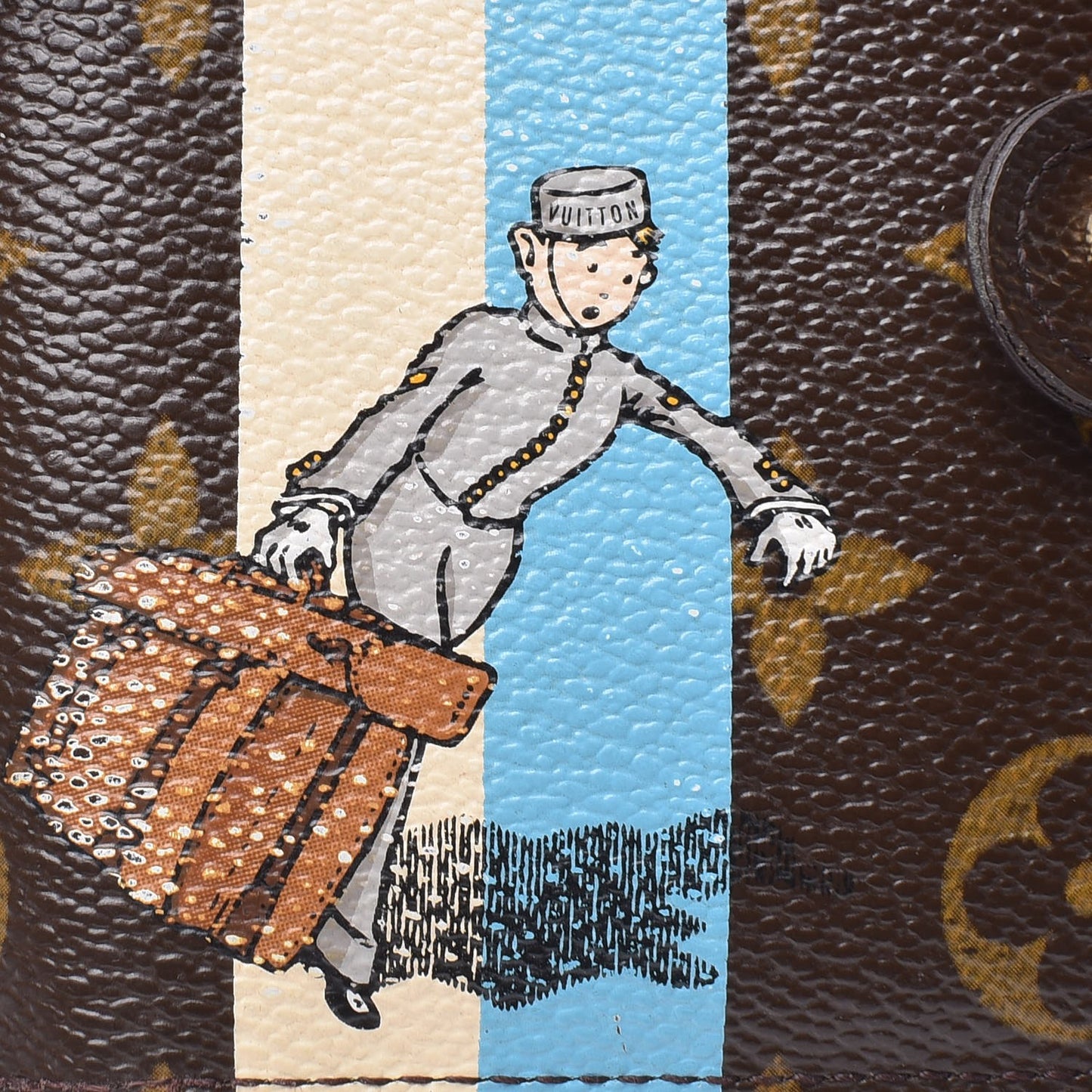 Monogram Groom Compact Zip Wallet Blue