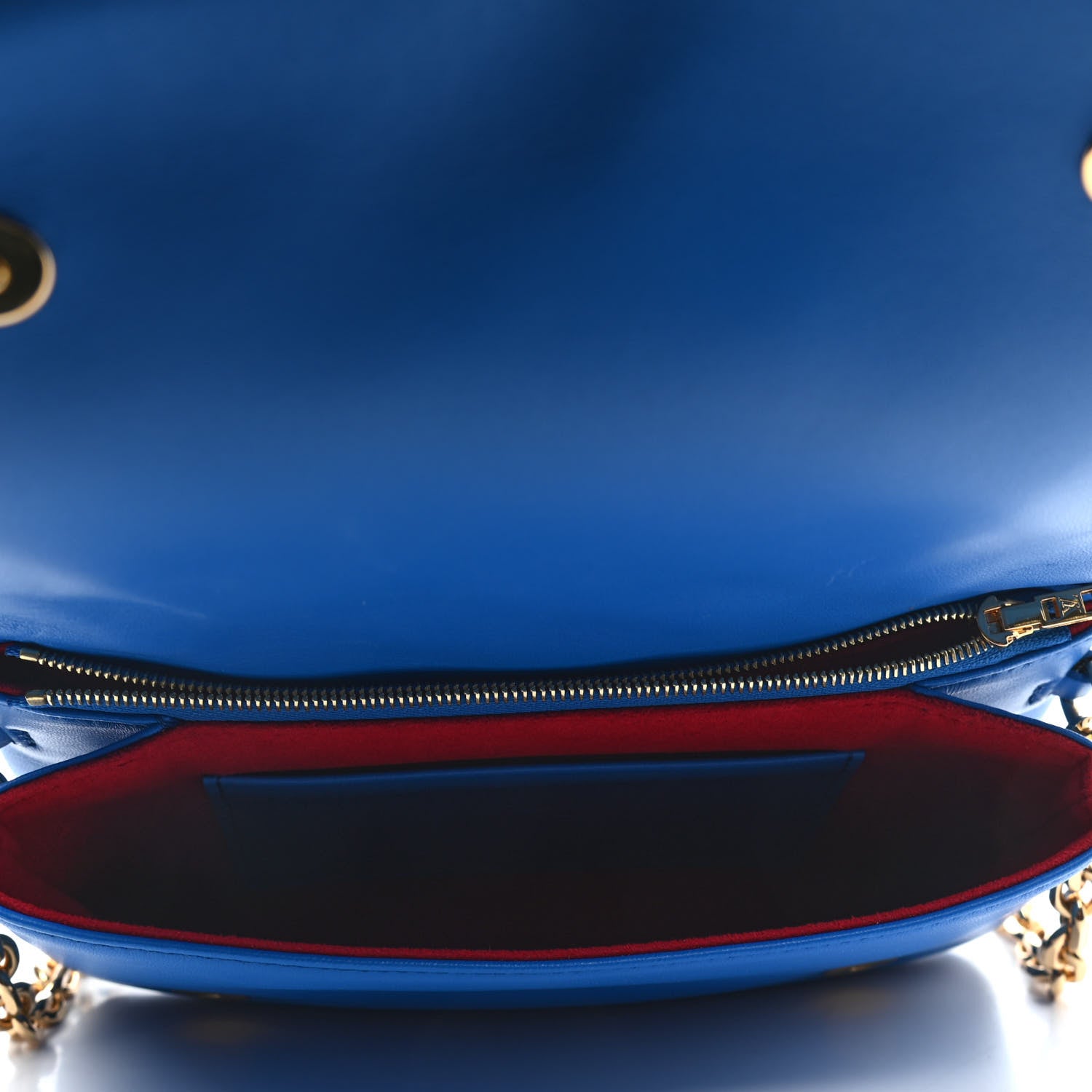 Louis Vuitton Lambskin Embossed Monogram Vuittamins Pochette Coussin Blue Red 4 of 4