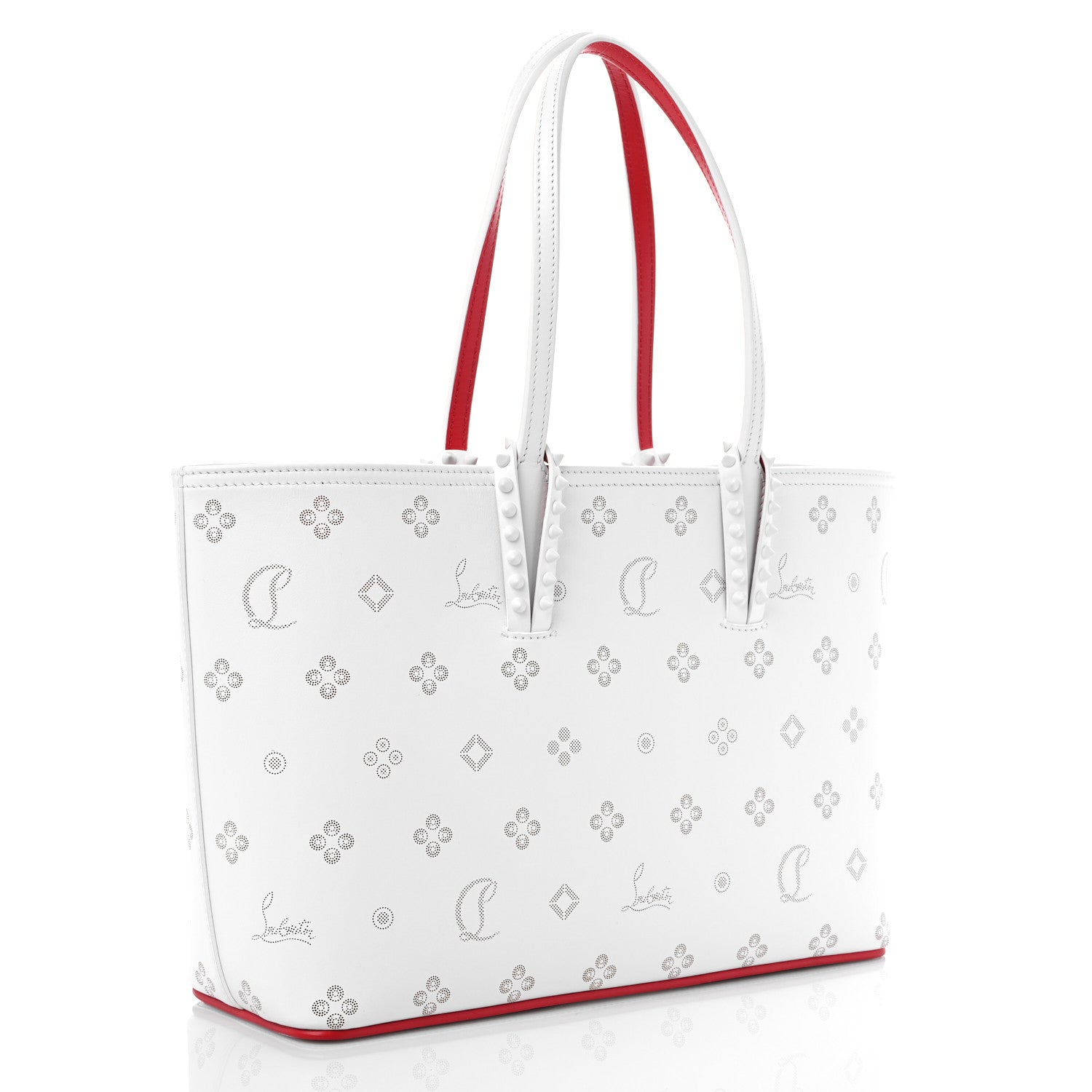 Christian Louboutin Calfskin Loubinthesky Mini East West Cabata Tote White 3 of 10