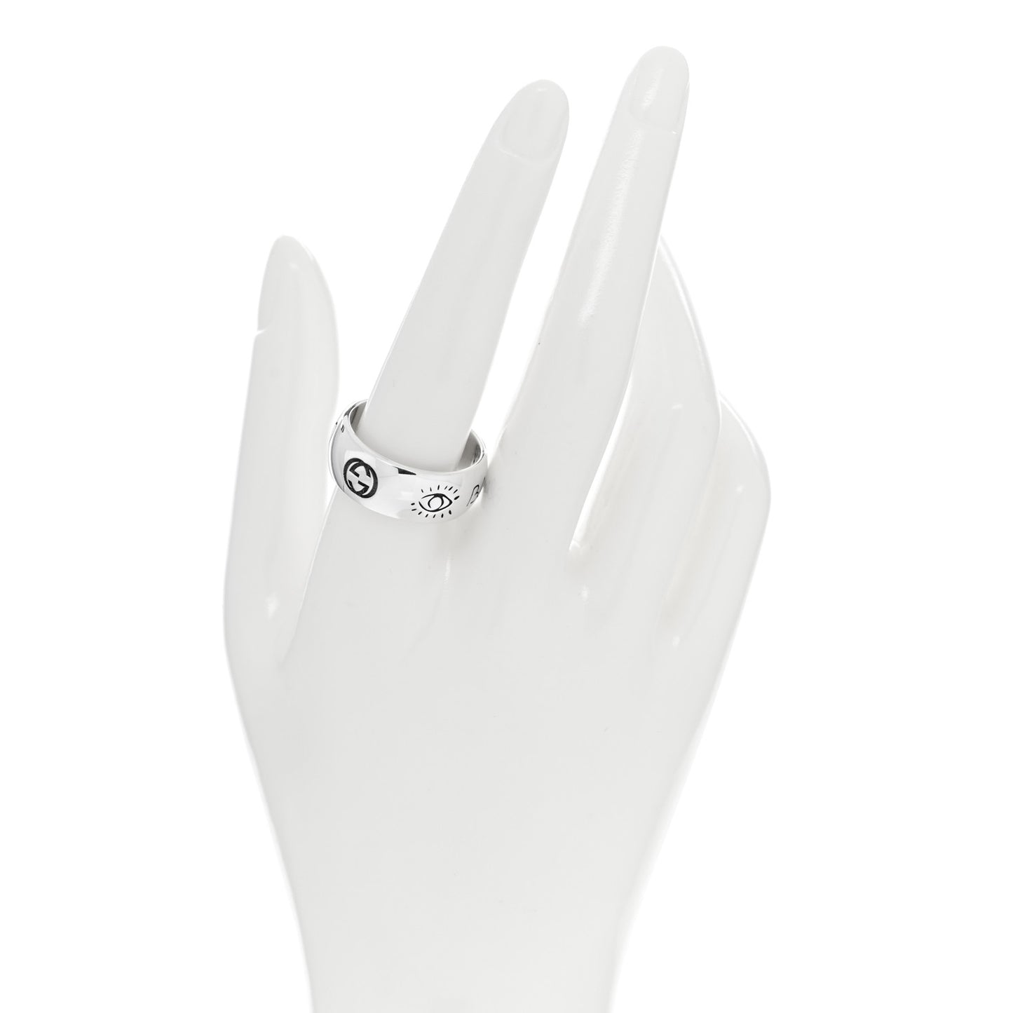 Sterling Silver Wide Blind for Love Band Ring 63 10.5