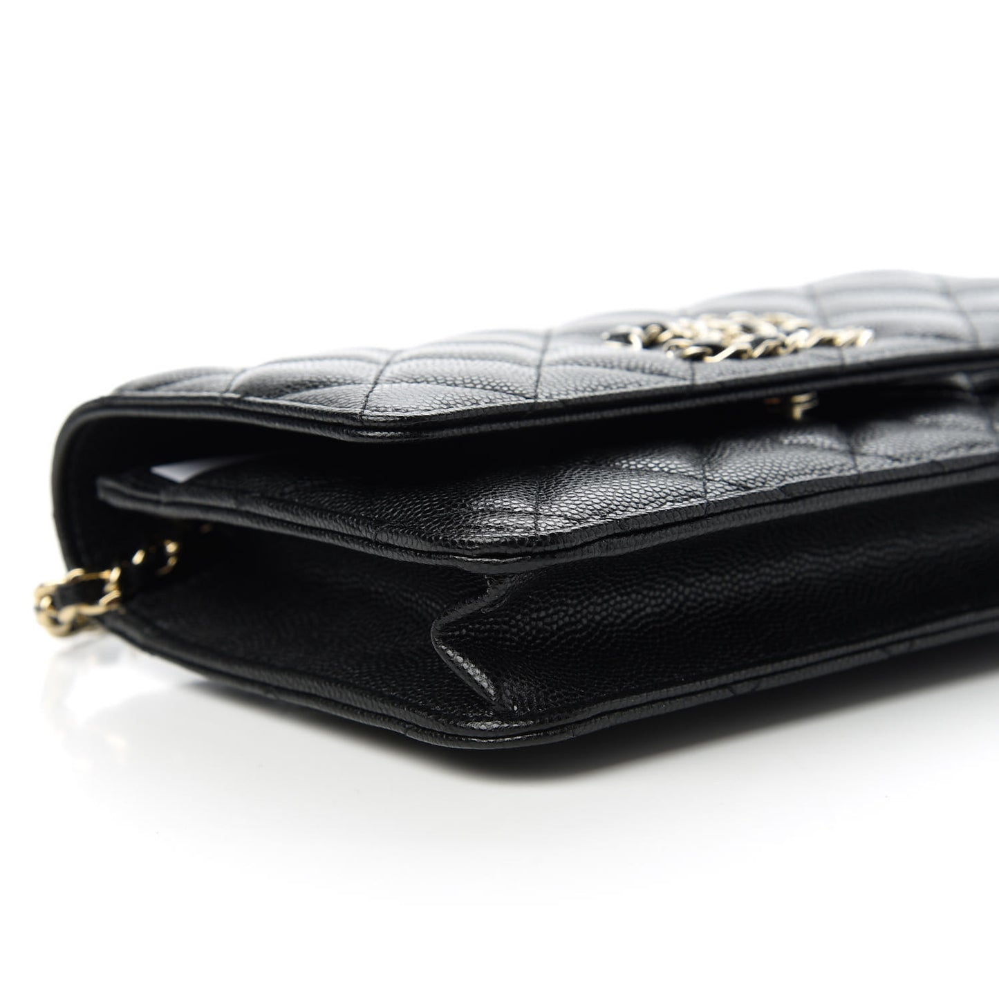 Caviar Quilted French New Wave Chain CC Wallet On Chain WOC Black