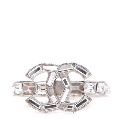 Chanel Crystal Baguette CC Ring 6 Silver 1 of 4