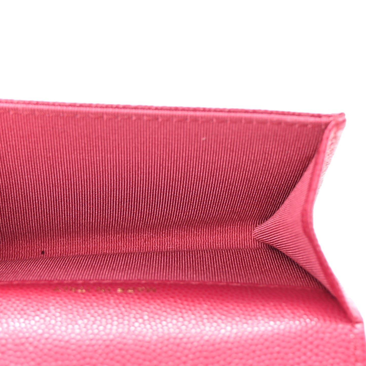 Caviar Quilted Flap Card Holder Wallet Dark Pink