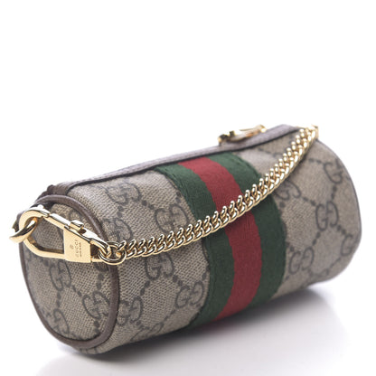 Gucci GG Supreme Monogram Web Ophidia Barrel Coin Purse Beige New Acero 3 of 7