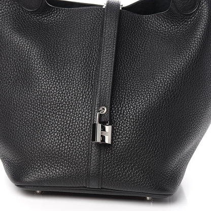 Hermes Taurillon Clemence Picotin Lock 22 MM Black 10 of 11