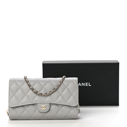 Chanel Caviar Quilted Phone Holder Wallet on Removable Chain Grey 12 of 12