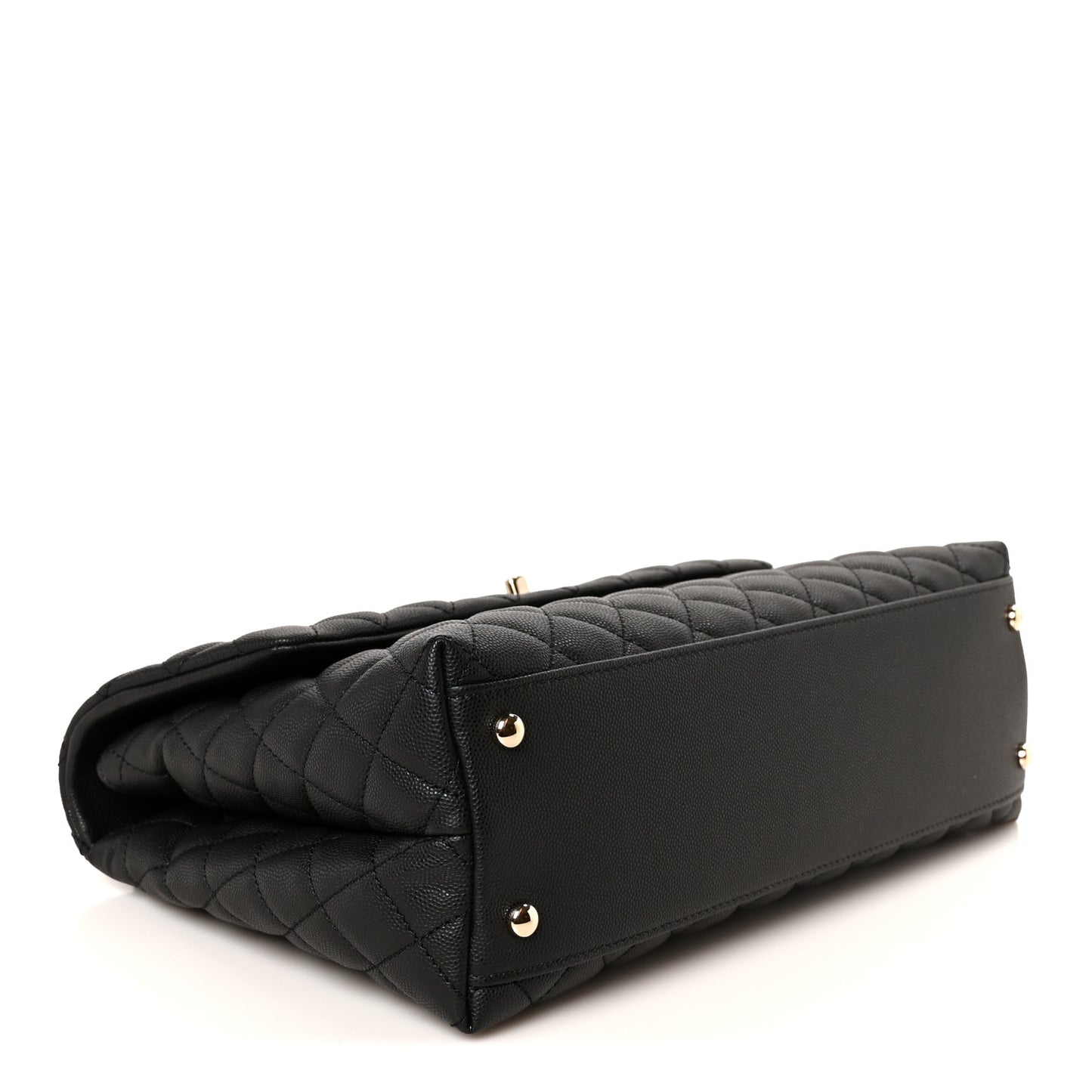 Caviar Quilted Medium Coco Handle Flap Black