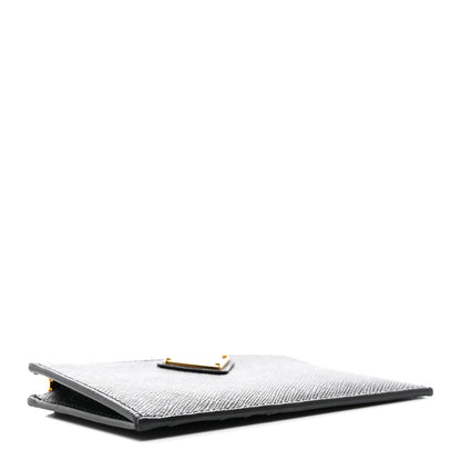 Prada Saffiano Triangle Zip Card Holder Black 4 of 8