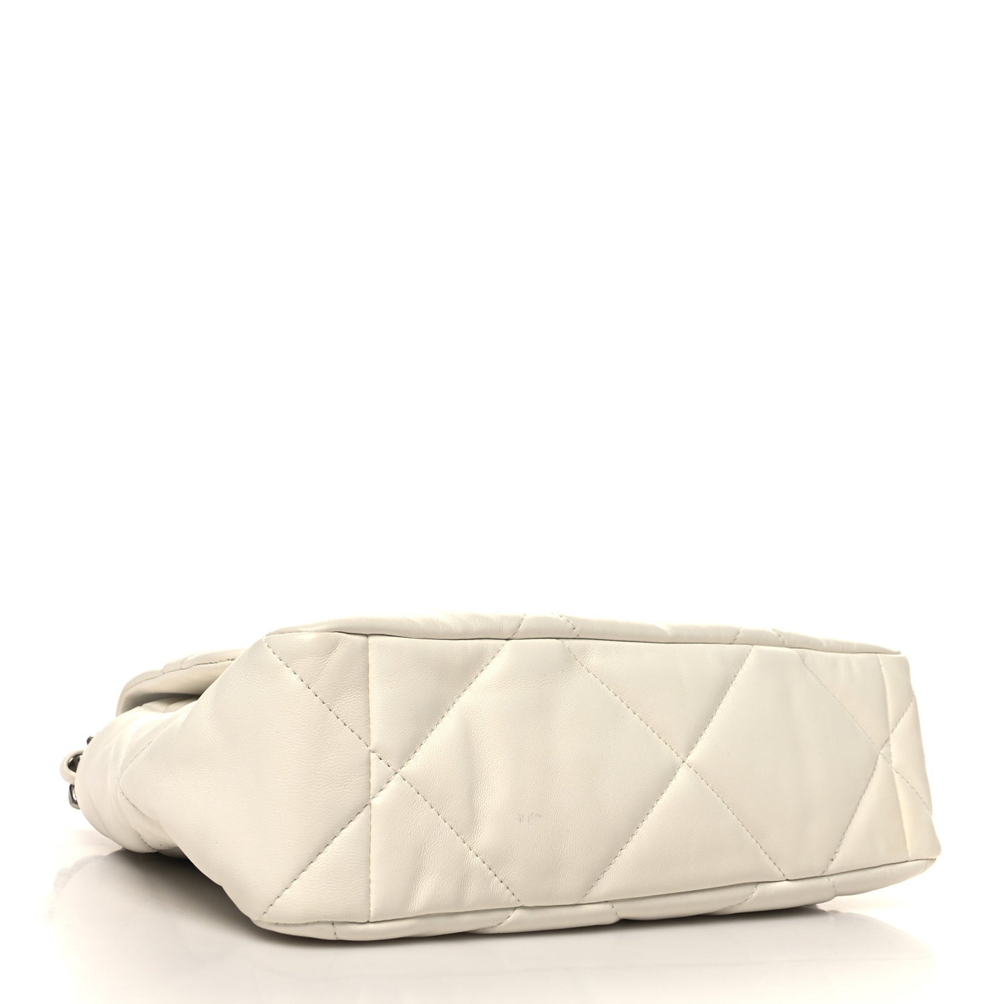 Lambskin Quilted Large Chanel 19 Flap White