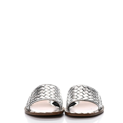 Bottega Veneta Nappa Intrecciato Flat Sandals 36 Silver 2 of 16