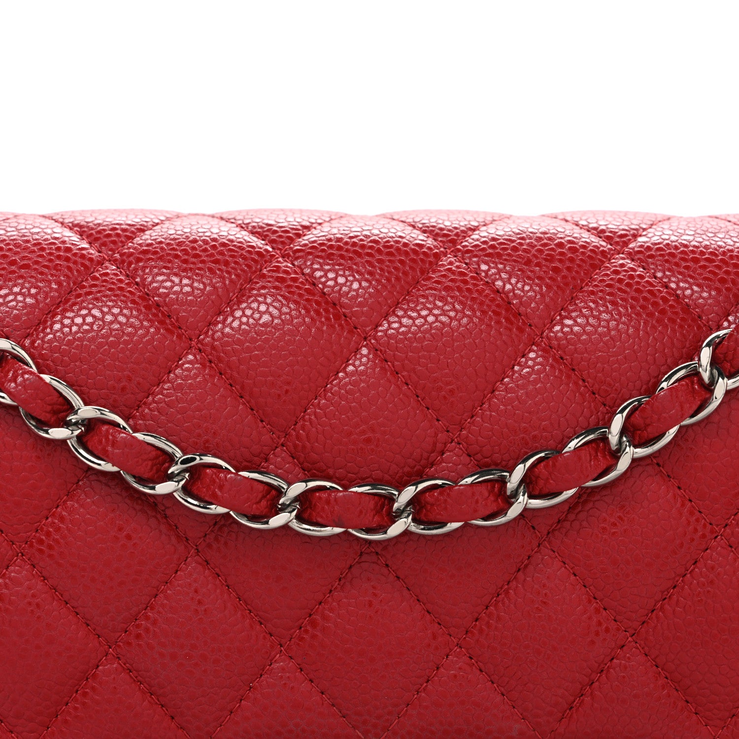 Chanel Caviar Quilted Medium Double Flap Red 8 of 10