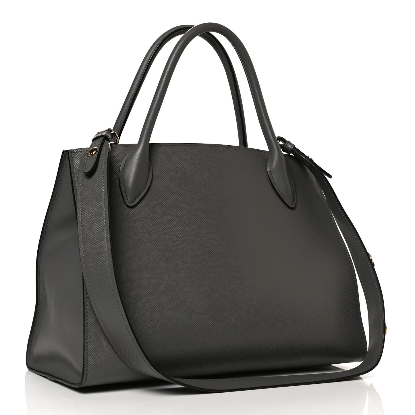 Saffiano Cuir Calfskin Medium Monochrome Top Handle Tote Talco