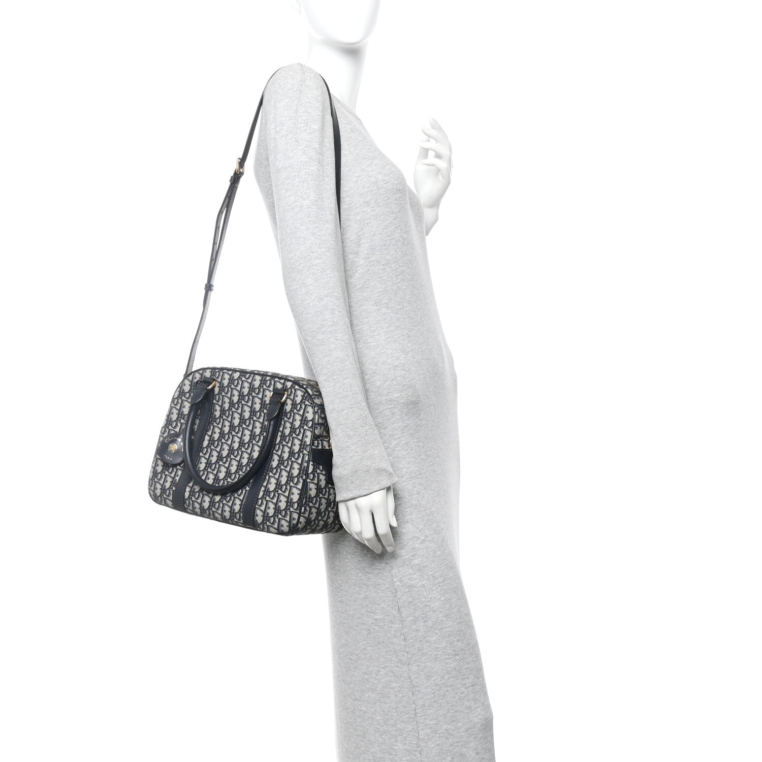 Christian Dior Oblique Large D-Vibe Bowling Bag Navy 1821438