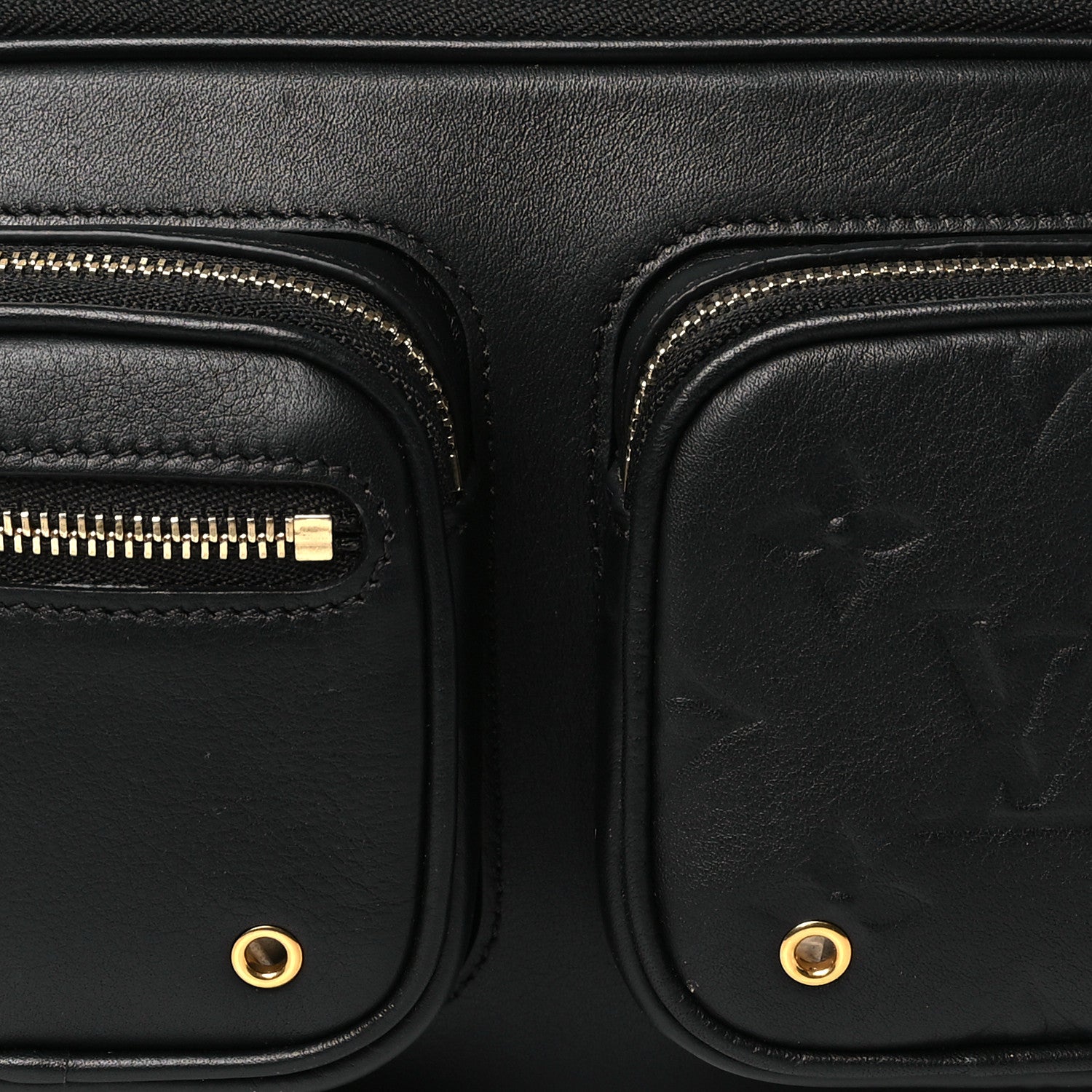 Louis Vuitton Calfskin Monogram Embossed Utility Crossbody Black 7 of 9