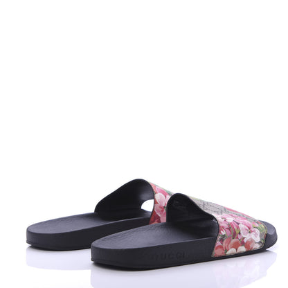 Gucci GG Supreme Monogram Blooms Slide Sandals 39 Beige Multicolor 5 of 9