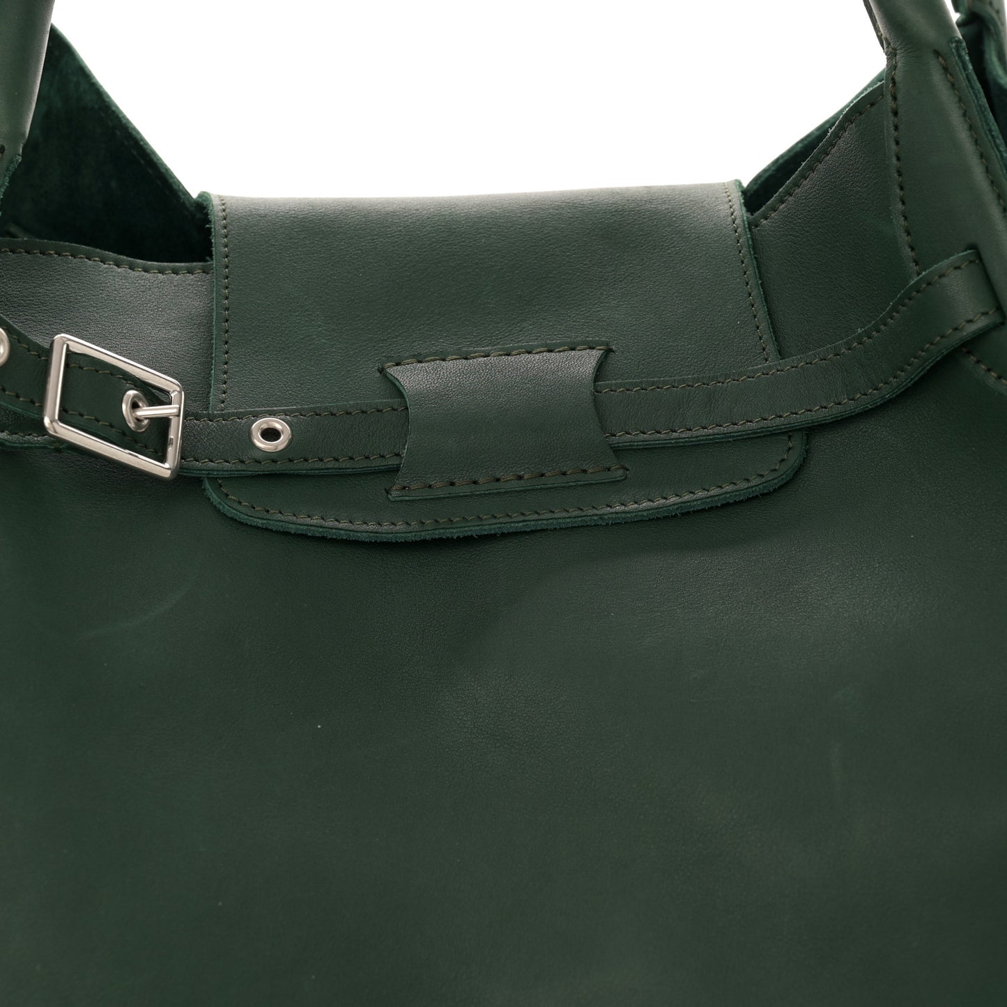Smooth Calfskin Medium Big Bag Dark Green
