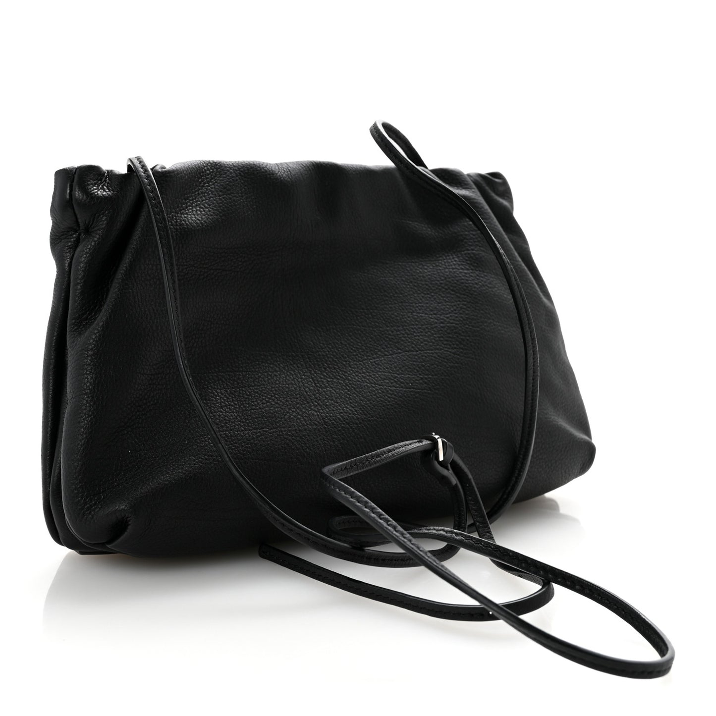 Grained Calfskin Bourse Clutch  Black