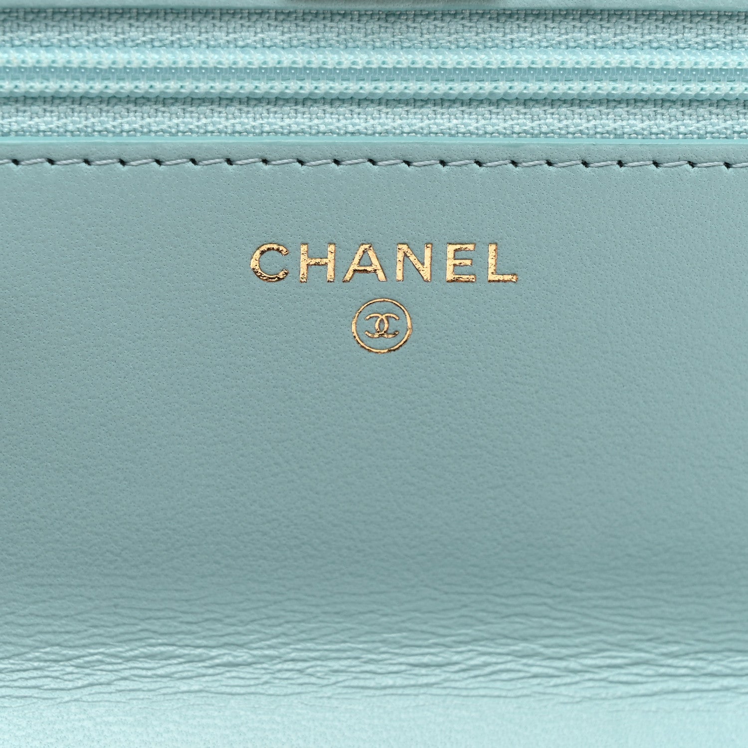 Chanel Lambskin Quilted Trendy CC Wallet On Chain WOC Light Blue 6 of 12